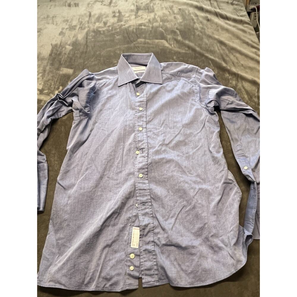 Camicissima‎ Blue French Cuff L/S Extra Slim Button Down Men Size 42/16.5